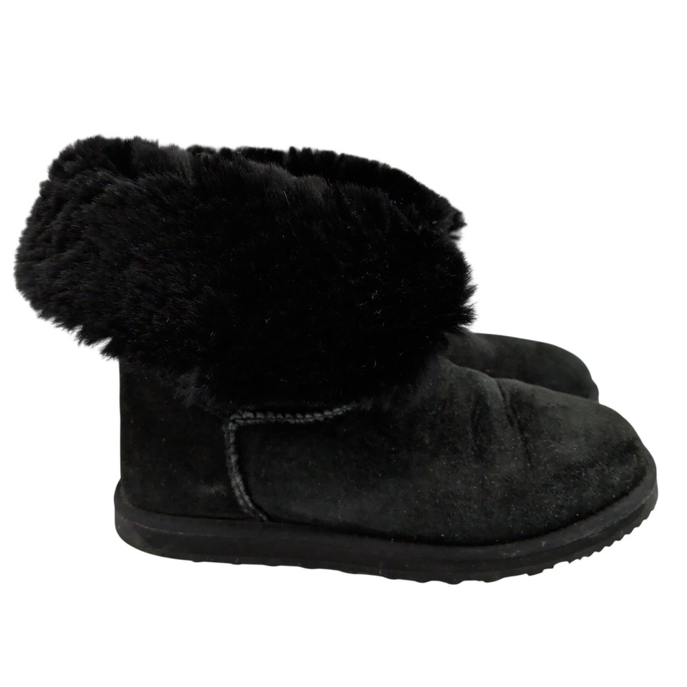 ABEO BIOsystem Black Suede Shearling Lined Mid Calf Boots Womens Size 9